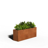 Jardinière rectangulaire en acier Corten | 160 x 40 x 30 | Sans fond