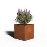 Bac à plantes carré en acier Corten | 60 x 60 x 40 | Sans fond
