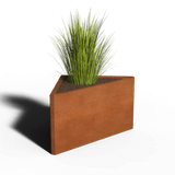 Bac à plantes triangulaire en acier Corten | Imparfait | 80 x 60 | Sans fond