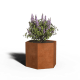 Jardinière hexagonale en acier Corten | 70 x 40 | Sans fond