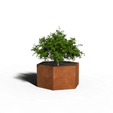 Jardinière en acier corten hexagonale 104 x 80