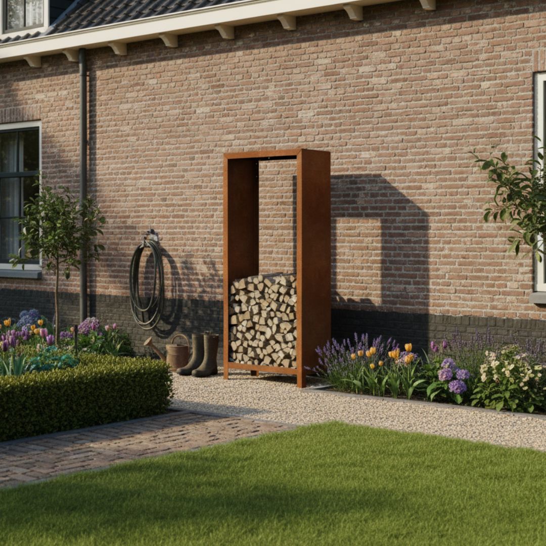 Acciaio corten Legno Stoccaggio Standard | 80 x 40 x 180