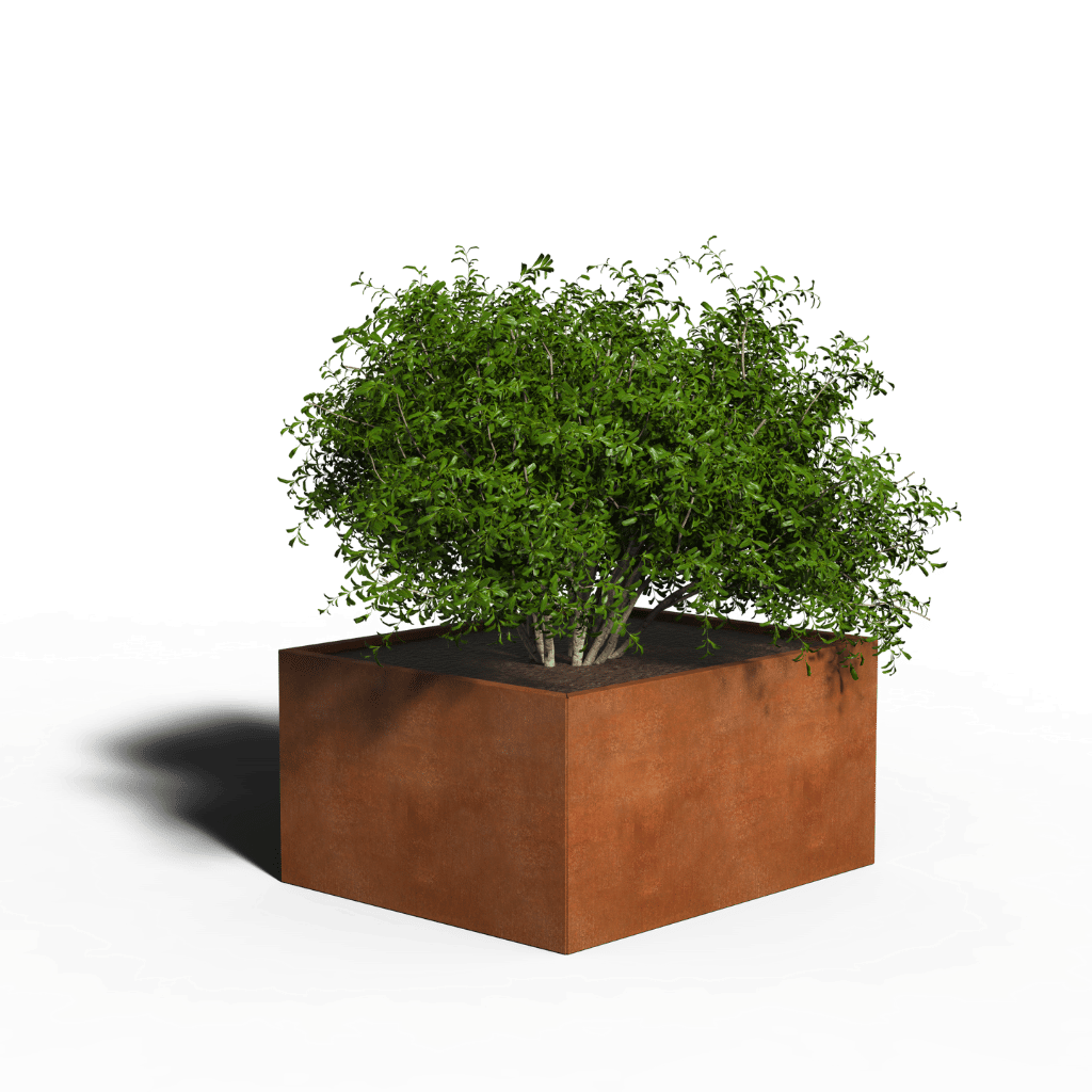 Fioriera rettangolare in acciaio Corten | 120 x 100 x 80 | Senza fondo