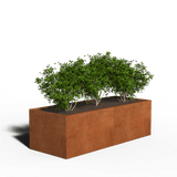 Fioriera rettangolare in acciaio Corten | 200 x 80 x 80 | Senza fondo