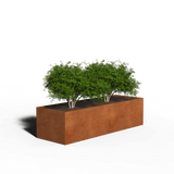 Fioriera rettangolare in acciaio Corten | 240 x 80 x 80 | Senza fondo