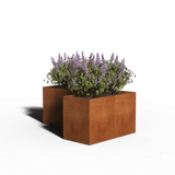 Fioriera in acciaio corten a forma di L | 150 x 100 x 50