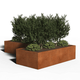 Fioriera in acciaio Corten a forma di L | 360 x 240 x 30 | Con fondo