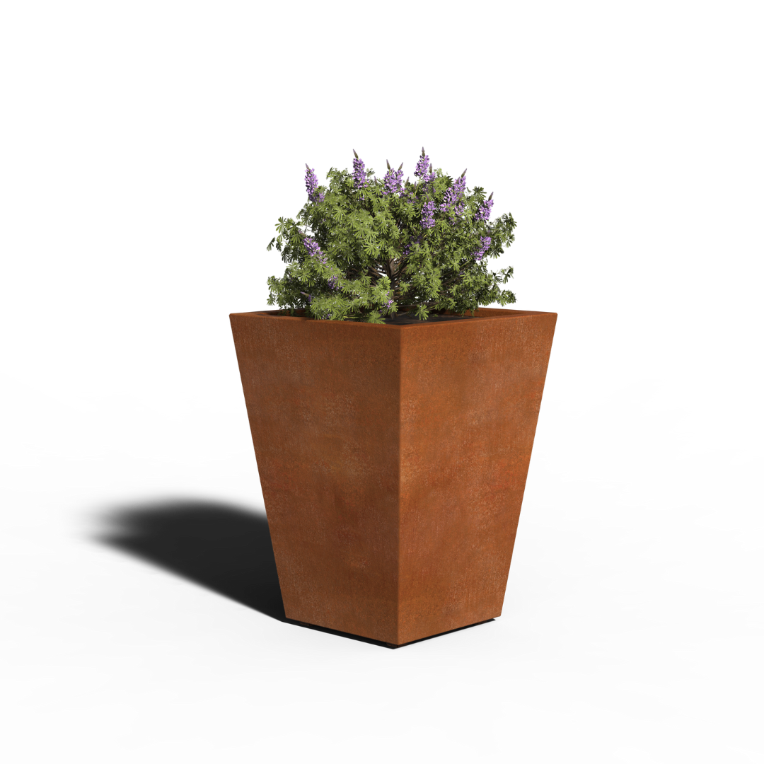 Acciaio corten Fioriera Conico | Saldato | 60 x 60 x 80