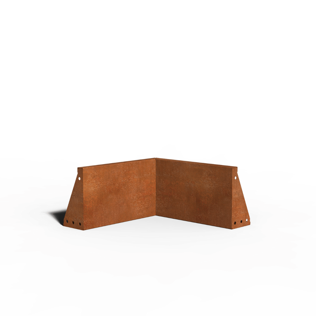 Acciaio corten Muro di contenimento Angolo interno | 50 x 50 x 30