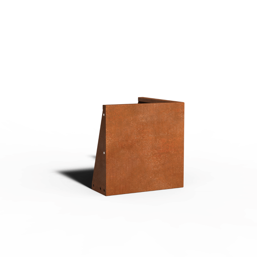 Acciaio corten Muro di contenimento Angolo esterno | 50 x 50 x 50