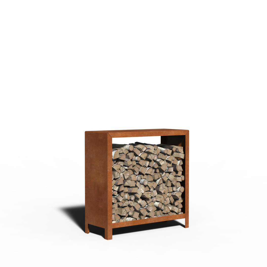 Acciaio corten Legno Stoccaggio Standard | 100 x 40 x 100