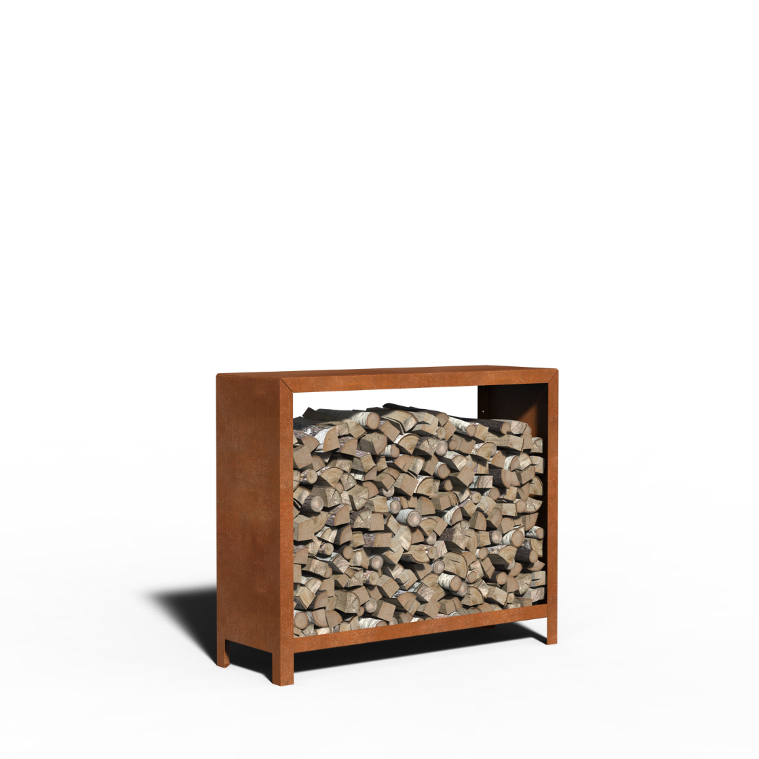 Acciaio corten Legno Stoccaggio Standard | 120 x 40 x 100
