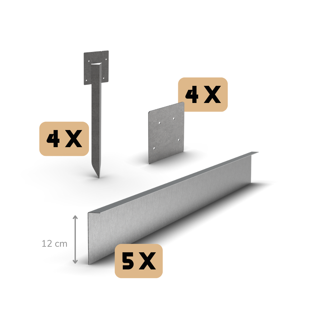 Set di bordi in zinco da 12 cm | Set completo per 11,5 metri