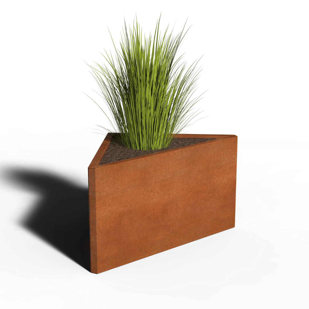 Cortenstaal Plantenbak Driehoek | Oneven | 80 x 40
