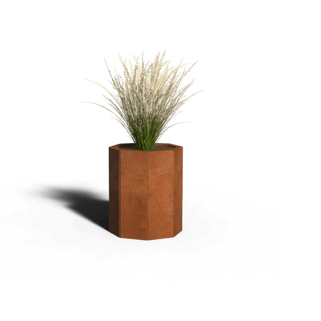 Achthoekige plantenbak cortenstaal