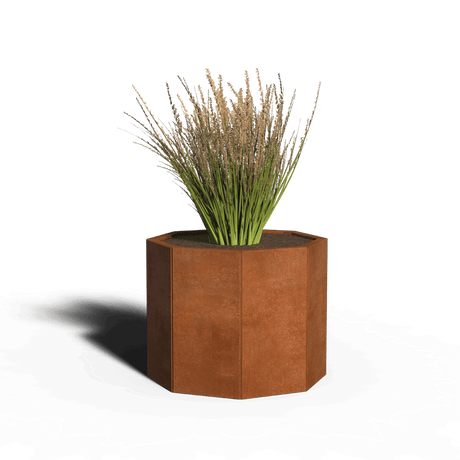 Achthoekige plantenbak cortenstaal