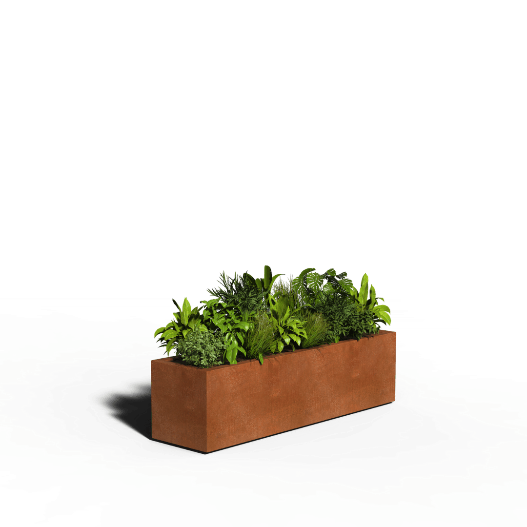 Cortenstaal Plantenbak Rechthoek | Gelast | 150 x 40 x 40