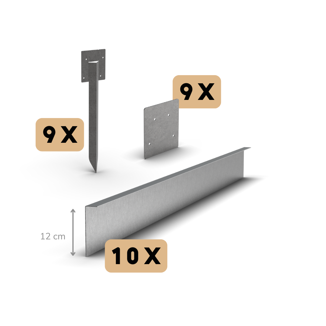 rabattkant bockat 12 cm | Komplett set per 23 meter